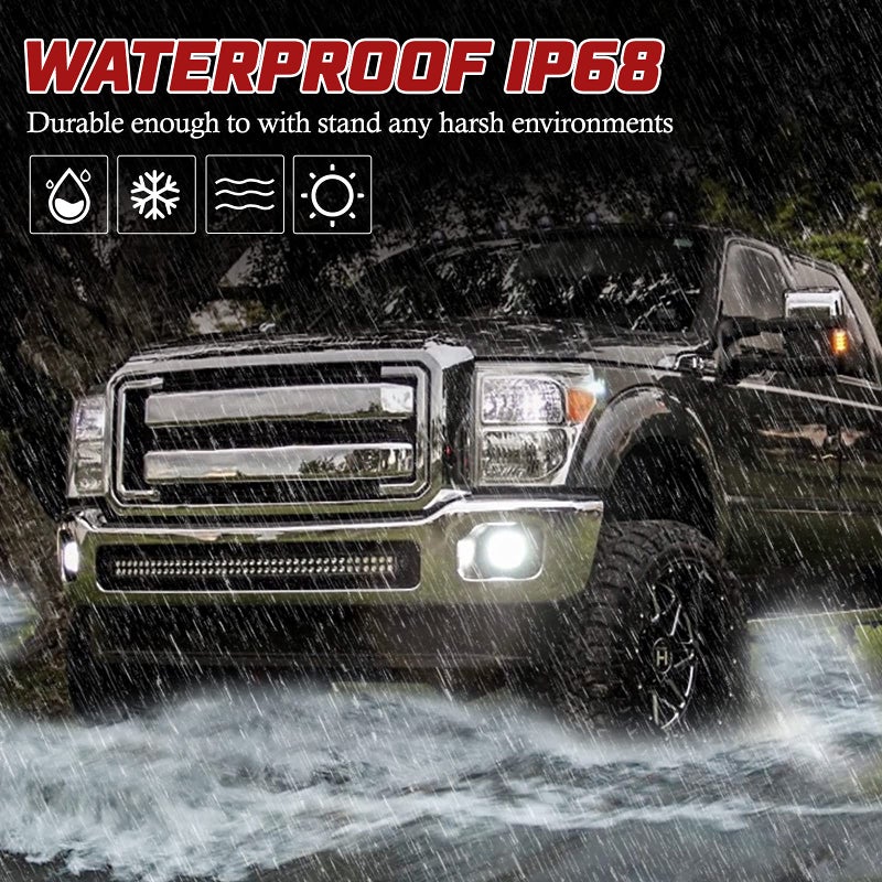 BUNKER INDUST LED Fog Lights for Ford F250/F350/F450 2011 2012 2013 2014 2015 2016, Bumper Driving Fog lamp Kit Complete Set Fog Light with Mounting Kit and Bezel Cover - Image 5
